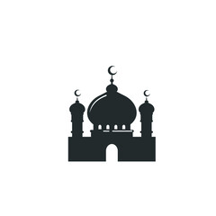 Mosque silhouette illustration template and logo in vector