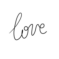 Fototapeta na wymiar The word is love. Lettering, font. Love. Linear image.