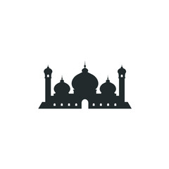 Mosque silhouette illustration template and logo in vector