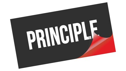 PRINCIPLE text on black red sticker stamp.