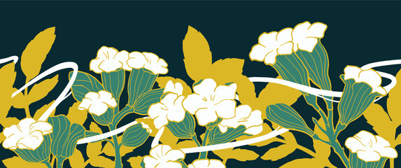 White trumpet, Flower, Tropical, Art