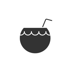 Coconut cocktail icon isolated on white background. Coconut water symbol modern, simple, vector, icon for website design, mobile app, ui. Vector Illustration
