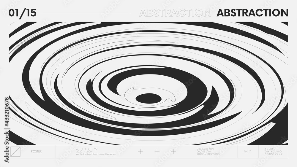 Poster abstract modern geometric banner with simple shapes in black and white colors, graphic composition d