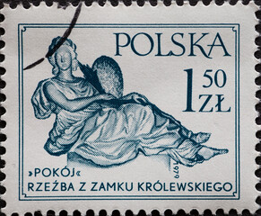 POLAND-CIRCA 1978 : A post stamp printed in Poland showing a peace sculpture