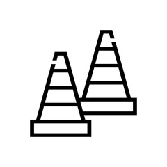 Football or Soccer Field Cone Vector icon in Outline Style. Field cones are used as field markers or training. Vector illustration icons can be used for apps, websites, or part of a logo.