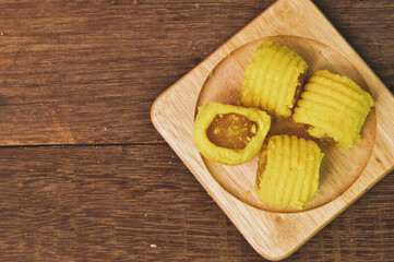 Malaysian traditional cookies called as Pineapple Tarts or Tart Nenas served during Eid Fitri.