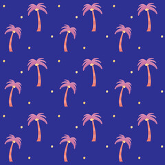 夏 南国 ヤシの木 シームレスパターン
