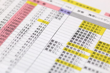 Obraz premium 健康診断結果