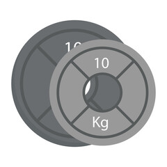 barbell weight plates 10 kg Concept Vector color line Icon Design, Gym Fitness symbol on white background, Workout exercise equipment stock illustration