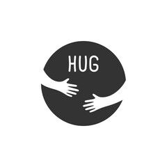 Hands hugs in circle shape illustration