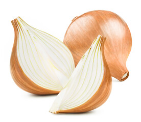 Delicious onion, isolated on white background