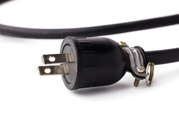 The black cord isolated on a white background.