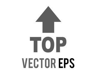Vector word top with an arrow icon pointing up above it