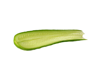 slice of fresh cucumber isolated on white background