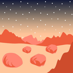 Dark red Mars planet space landscape  © anna_60788