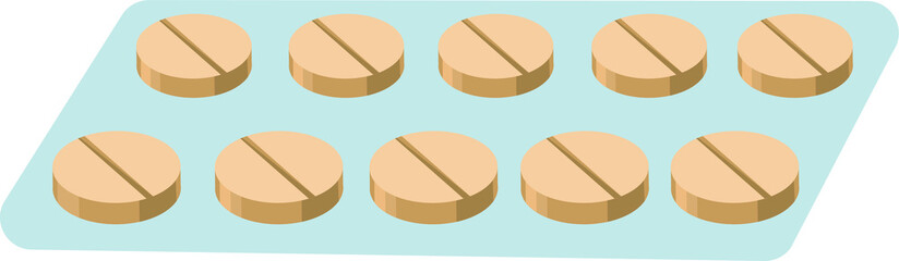 Medical pill or tablet isolated