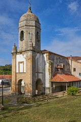 Fototapeta na wymiar Parish Church of Santa María de Sabada is located in LLastres (Lastres), in the Asturian council of Colunga.