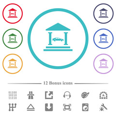 Car loan flat color icons in circle shape outlines