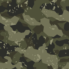 Camouflage seamless geometric pattern. Abstract military camo modern. Print on fabric on textiles. Vector illustration - obrazy, fototapety, plakaty
