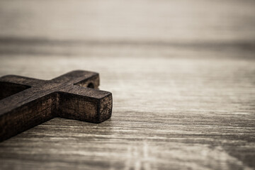 A close up on wooden table