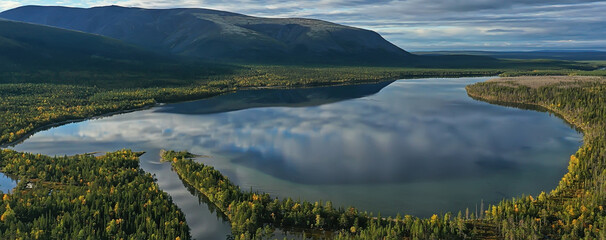 forest lake top view, landscape nature view forest, background