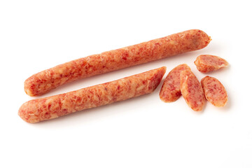 Chinese sausage isolated on a white background.