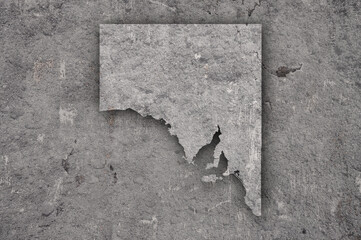 Karte von South Australia auf verwittertem Beton