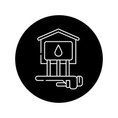 Engineering networks in private house color line icon. Pictogram for web page, mobile app