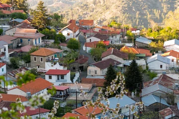 Gordijnen A famous picturesque mountain resort village in the Pedoulas area in the Troodos mountains of Cyprus © Irina