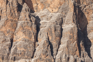 Detail of vertical Dolomites wall in Italy (Tofana di Rozes)