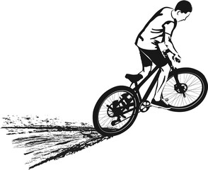 Fototapeta na wymiar black and white vector illustration of cyclist