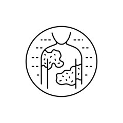 Urticaria color line icon. Dermatology disease. Isolated vector element.