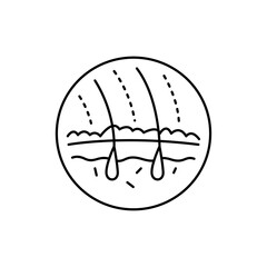 Seborhoeic dermatitis black line icon. Dermatology disease. Isolated vector element.