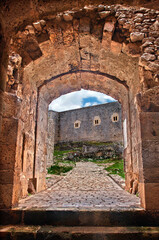 Chlemoutsi (also known as "Clermont") castle at Kastro village, Municipality of Andravida-Kyllini, Ilia ("Elis"), Peloponnese, Greece.