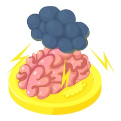 Brainstorm icon. Isometric illustration of brainstorm vector icon for web