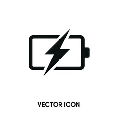 Battery charger vector icon . Modern, simple flat vector illustration for website or mobile app. Charger symbol, logo illustration. Pixel perfect vector graphics	