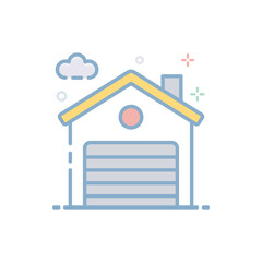 Warehouse Vector Filled Outline icon. EPS 10 file