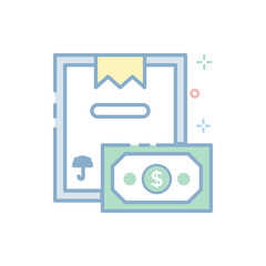 Cash On Delivery Vector Filled Outline icon. EPS 10 file