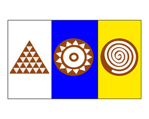 Canary flag with aborigen symbol 