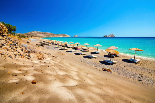 Mazida Ammos beach, Xerokambos, Sitia municipality, Lassithi, Crete, Greece.