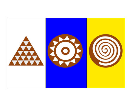 Canary flag with aborigen symbol 