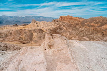 Hills and unusual mountains in Zabriskie Point Death Valley National Park. Natural landscape in USA