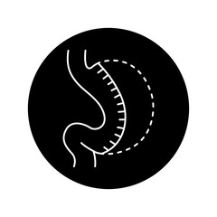 Obraz premium Sleeve gastrectomy olor line icon. Pictogram for web page, mobile app, promo.