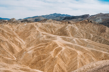 Hills and unusual mountains in Zabriskie Point Death Valley National Park. Natural landscape in USA