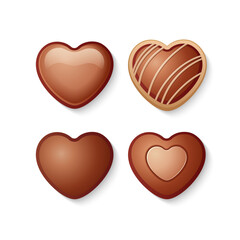 Chocolate candies set, realistic vector illustration 10 EPS, for special holidays, valentine day and coffee break