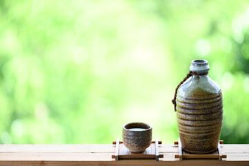 japanese sake oriental drink style on the table