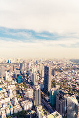 Fototapeta na wymiar Beautiful cityscape with architecture and building in Bangkok Thailand