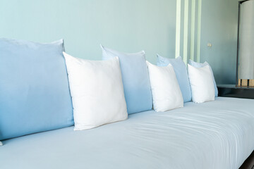 Fototapeta na wymiar beautiful and comfortable pillows on sofa