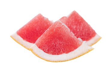 Slices of grapefruit isolated on white background