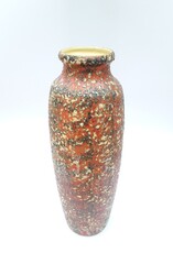 Mid-century modern orange ceramic vase isolated